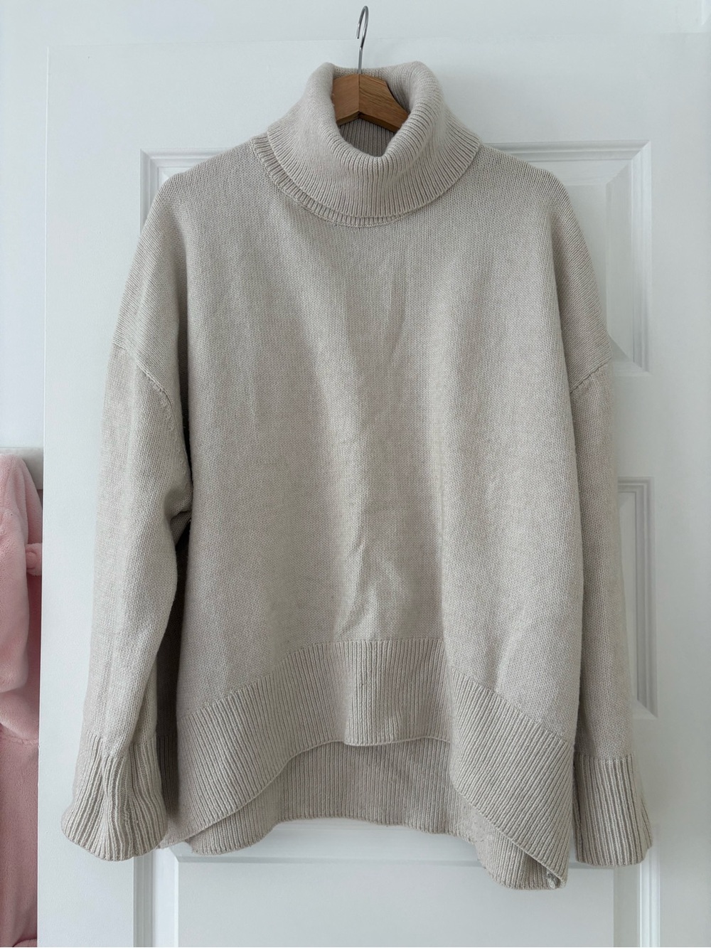 H&M Cream Turtleneck Oversized Sweater